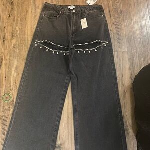 Embellished Black Jeans